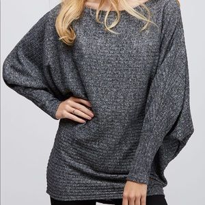 Charcoal Gray dolman sleeve sweater
